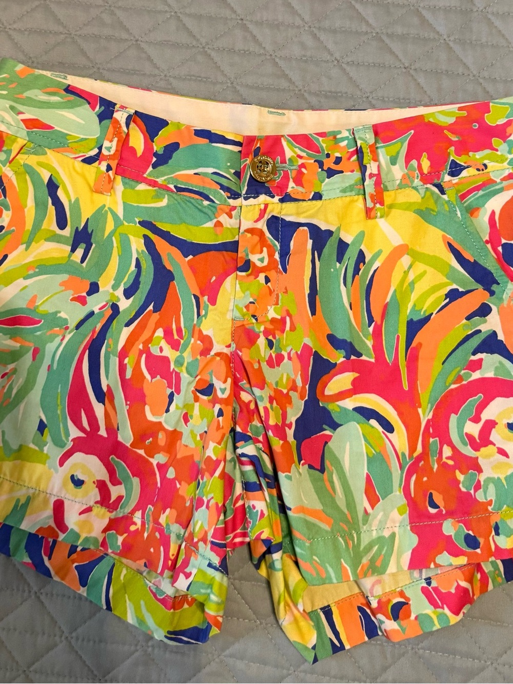 Lilly Pulitzer Printed Shorts Trio in Navy, Green, Pink, Yellow - Picture 3 of 5